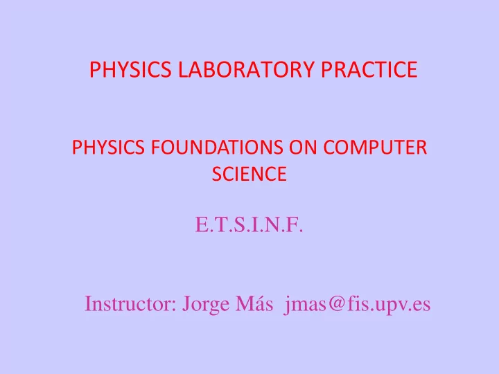 physics laboratory practice
