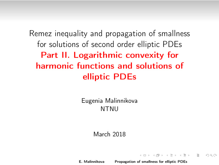 remez inequality and propagation of smallness for