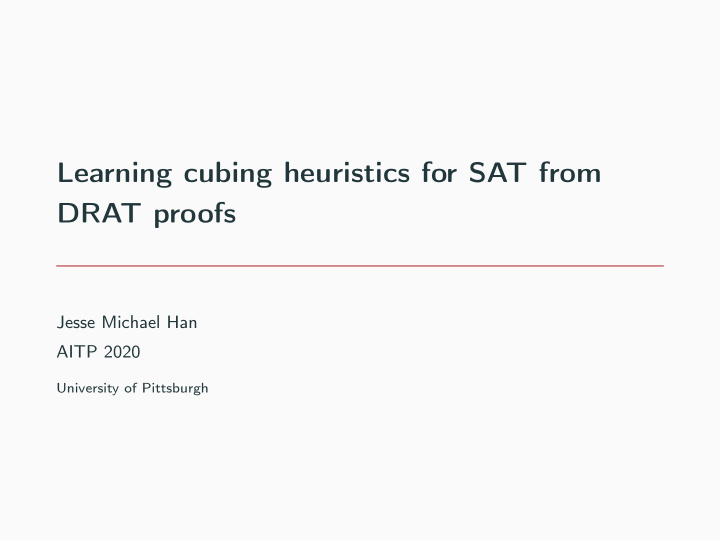 learning cubing heuristics for sat from drat proofs