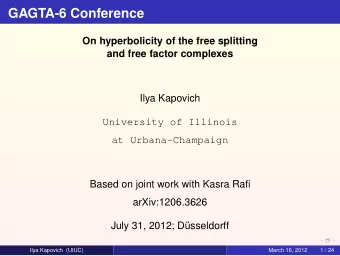 GAGTA-6 Conference  On hyperbolicity of the free splitting  and free factor complexes  Ilya