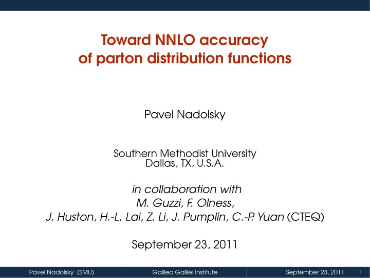 toward nnlo accuracy of parton distribution functions