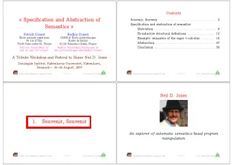 Specification and Abstraction of  Souvenir, Souvenir . . . . . . . . . . . . . . . . . . . . . .