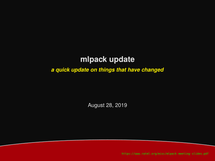 mlpack update