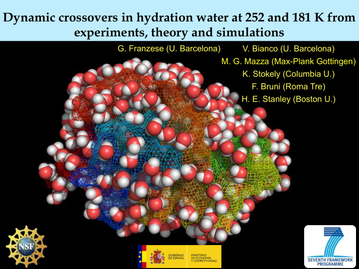 dynamic crossovers in hydration water at 252 and 181 k