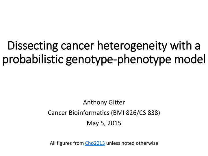 probabilistic genotype phenotype model