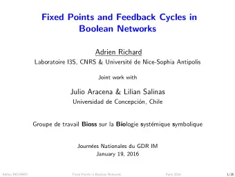 Fixed Points and Feedback Cycles in  Boolean Networks  Adrien Richard  Laboratoire I3S, CNRS &amp;