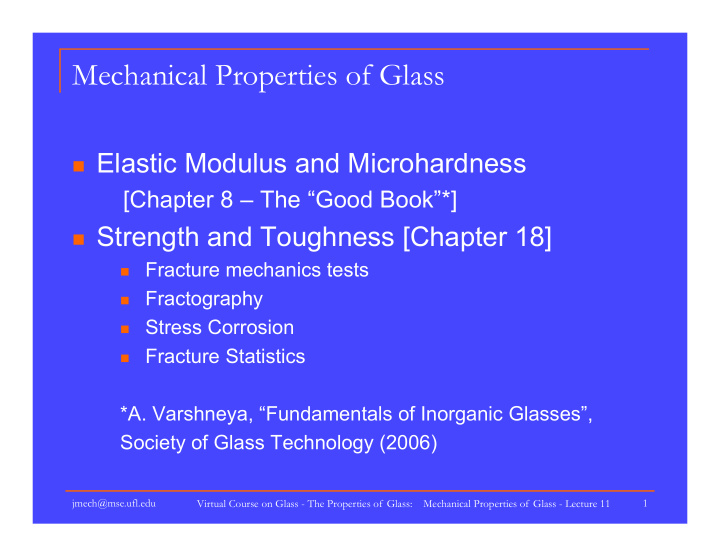 mechanical properties of glass