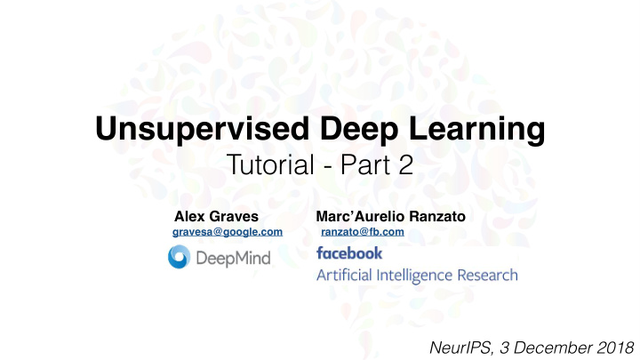 unsupervised deep learning