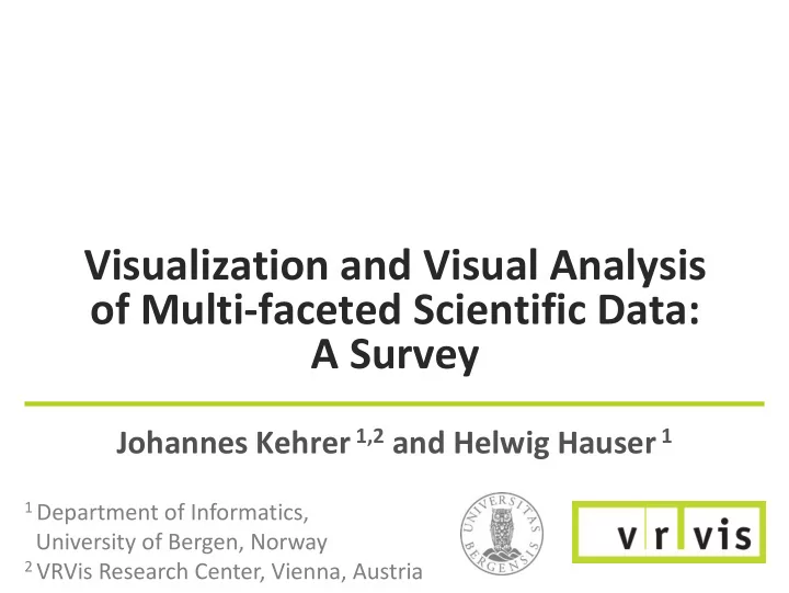 visualization and visual analysis