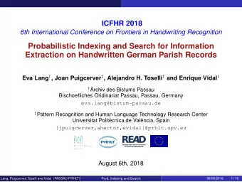 Probabilistic Indexing and Search for Information  Extraction on Handwritten German Parish Records