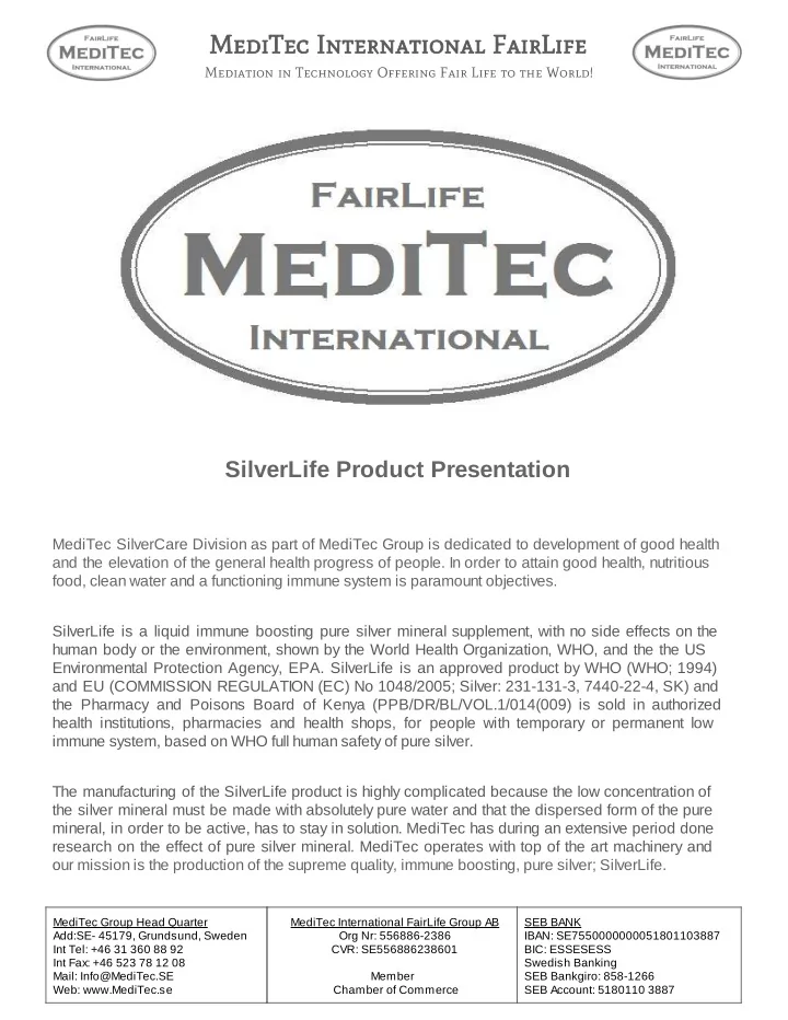 meditec international fairlife