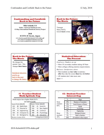 Confounders and Corfield: Back to the Future  12 July, 2018  0G  2018  ICOTS-10  1  0G  2018