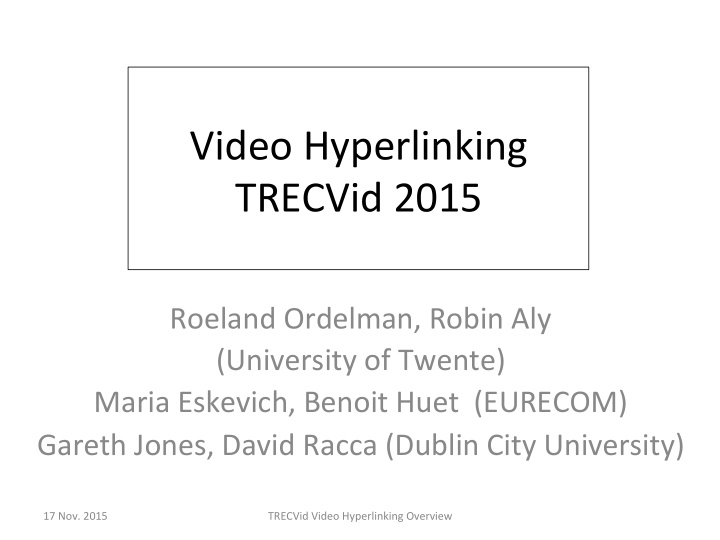 video hyperlinking trecvid 2015