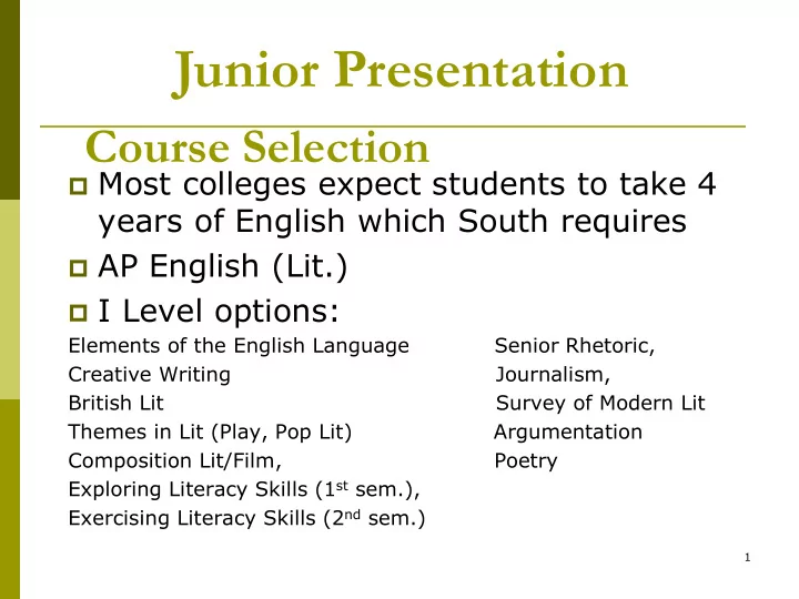 junior presentation
