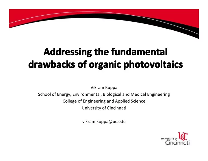 vikram kuppa school of energy environmental biological