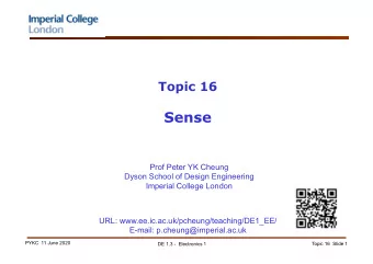 Sense  Prof Peter YK Cheung  Dyson School of Design Engineering  Imperial College London  URL: