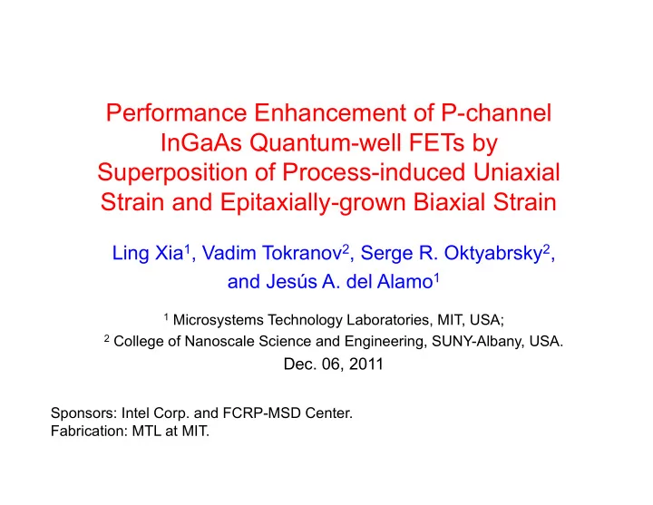 performance enhancement of p channel ingaas quantum well