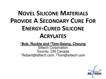 Hypothesis  A silicone polymer with difunctional  electrophilic groups can provide a secondary