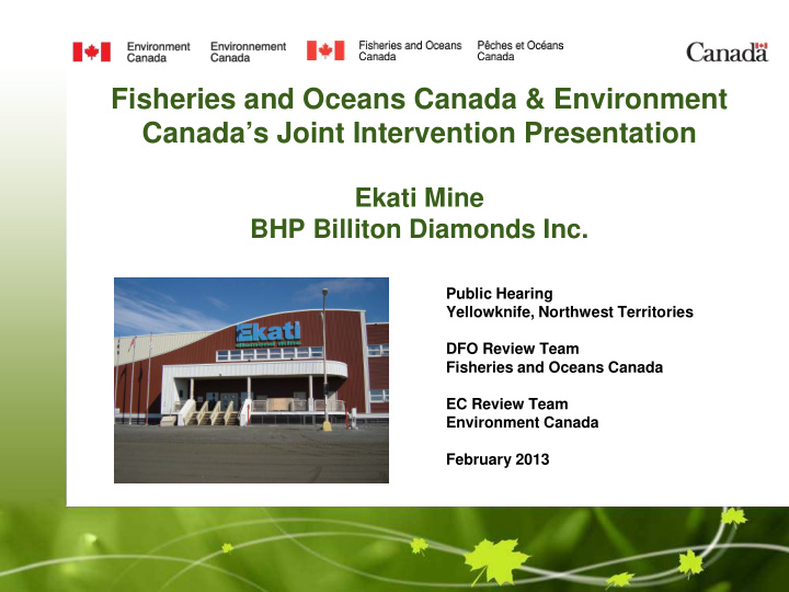 fisheries and oceans canada amp environment canada s