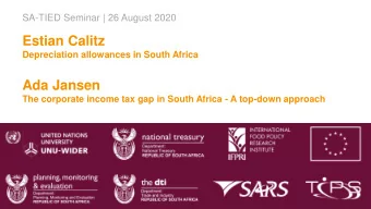 Ada Jansen  The corporate income tax gap in South Africa - A top-down approach  The nature and