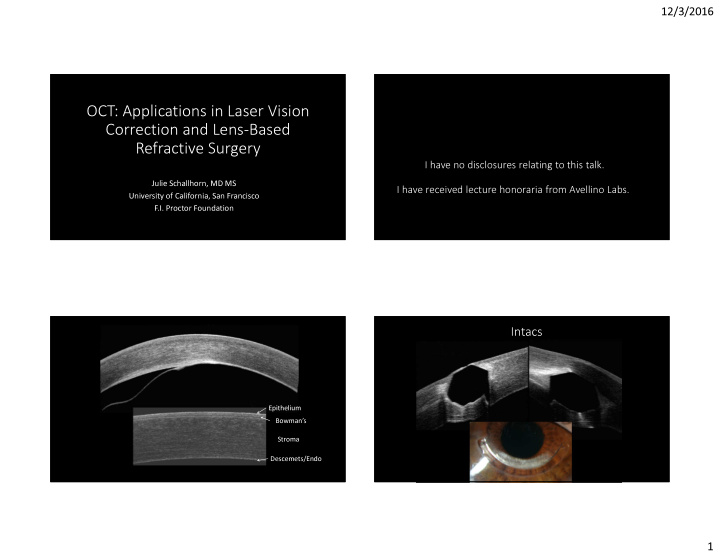 oct applications in laser vision correction and lens