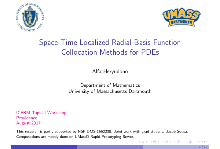 space time localized radial basis function collocation