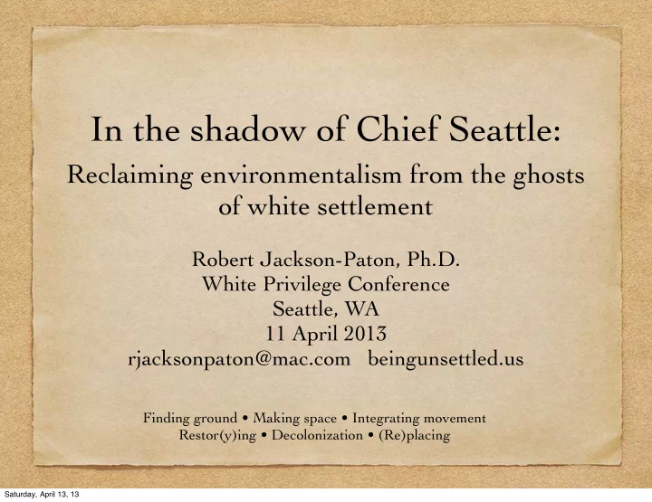 in the shadow of chief seattle