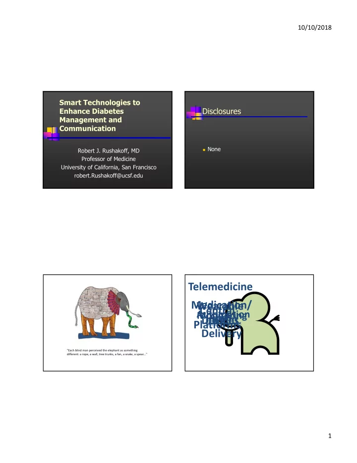 telemedicine medication wearable central