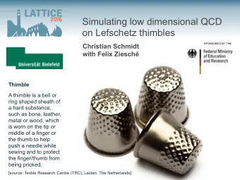 LATTICE  Simulating low dimensional QCD  2016  on Lefschetz thimbles  Christian Schmidt  with Felix