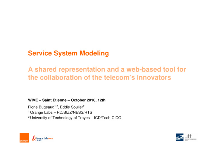 service system modeling a shared representation and a web