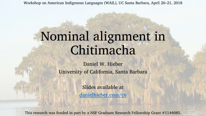 nominal alignment in chitimacha