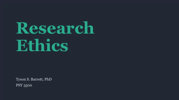 research ethics