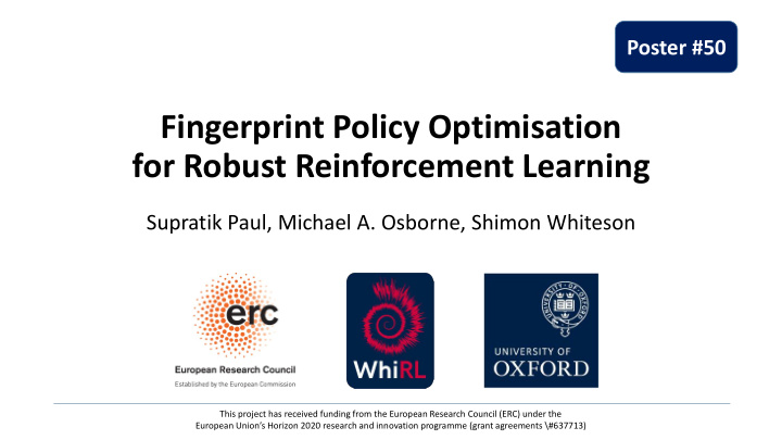 fingerprint policy optimisation for robust reinforcement