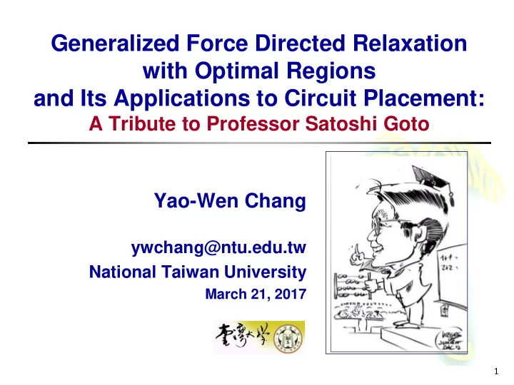 generalized force directed relaxation with optimal