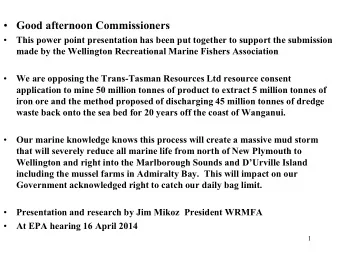 Good afternoon Commissioners    This power point presentation has been put together to