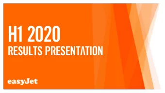 H1 2020  results presentation  introduction  Joh  ohan  an Lundgr  dgren en  CE  CEO easyJet -