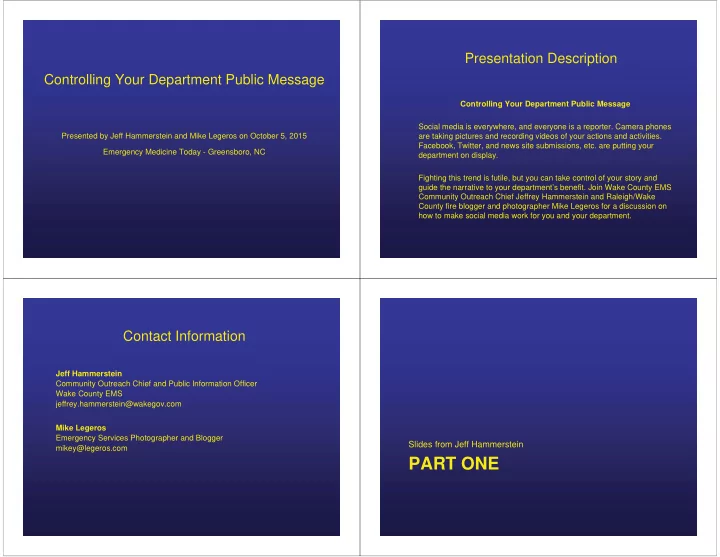 part one discussion points