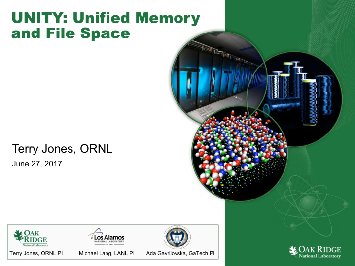 unity unified memory and file space