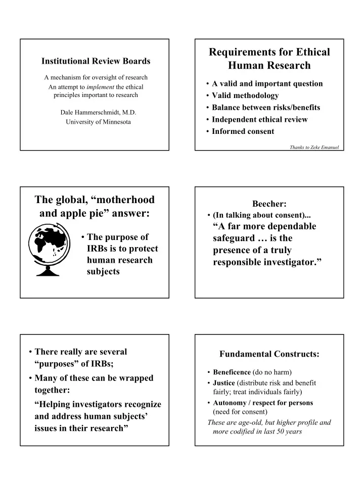 requirements for ethical