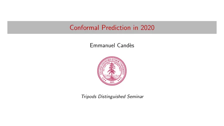 conformal prediction in 2020