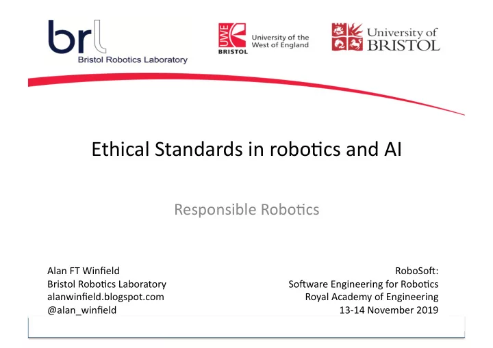 ethical standards in robo0cs and ai