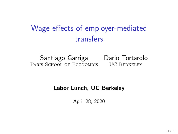 wage effects of employer mediated transfers
