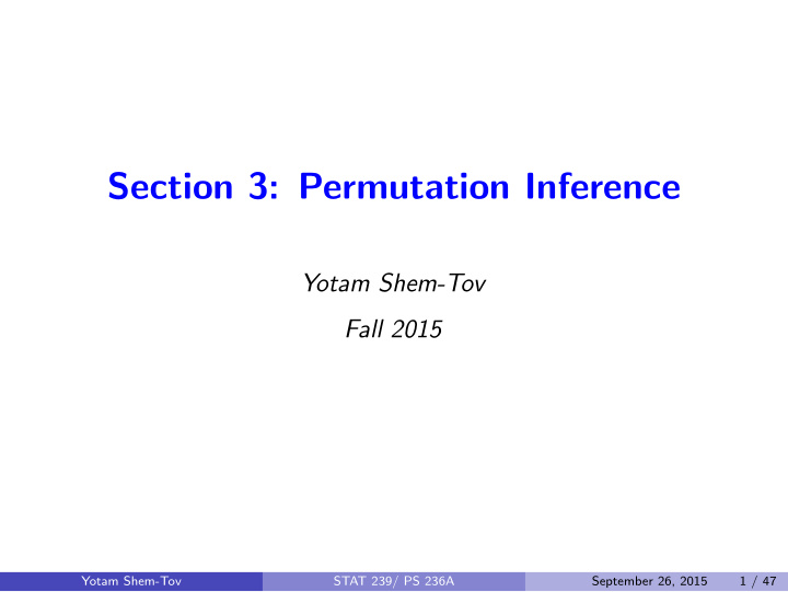 section 3 permutation inference