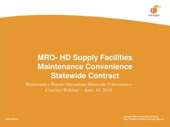 Statewide Contract  Maintenance Repair Operations Statewide Convenience Contract Webinar  June