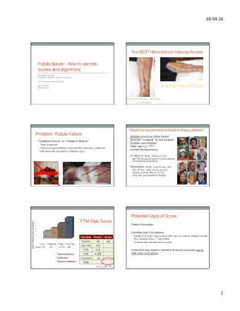 18-04-16  The BEST Hemodialysis Vascular Access Fistula failure  how to use risk  scores and