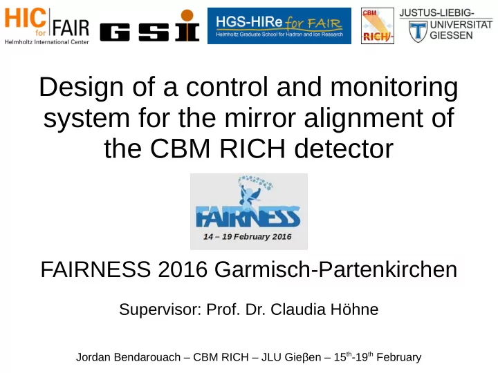 design of a control and monitoring system for the mirror
