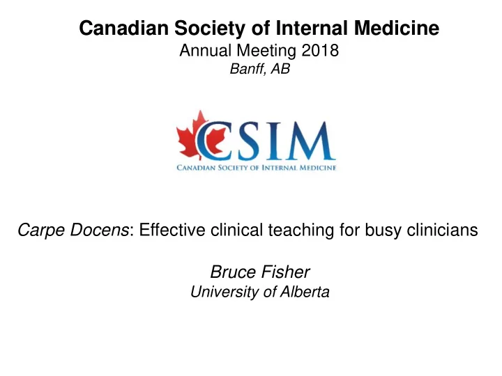 canadian society of internal medicine