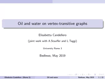 Oil and water on vertex-transitive graphs  Elisabetta Candellero  (joint work with A.Stauffer and