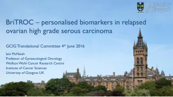 BriTROC  personalised biomarkers in relapsed  ovarian high grade serous carcinoma GCIG