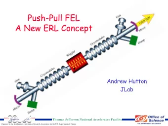 Push-Pull FEL  A New ERL Concept  Andrew Hutton  JLab  Thomas Jefferson National Accelerator